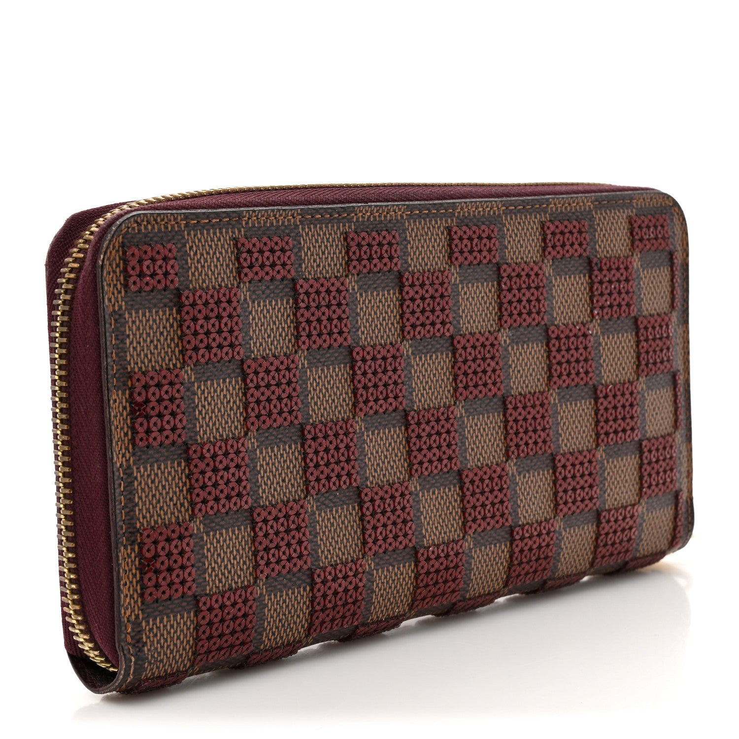 Louis Vuitton Damier Paillettes Zippy Wallet Red 3 of 12