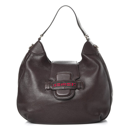 Gucci Calfskin Web Medium Dressage Hobo Coffee Brown 1 of 7