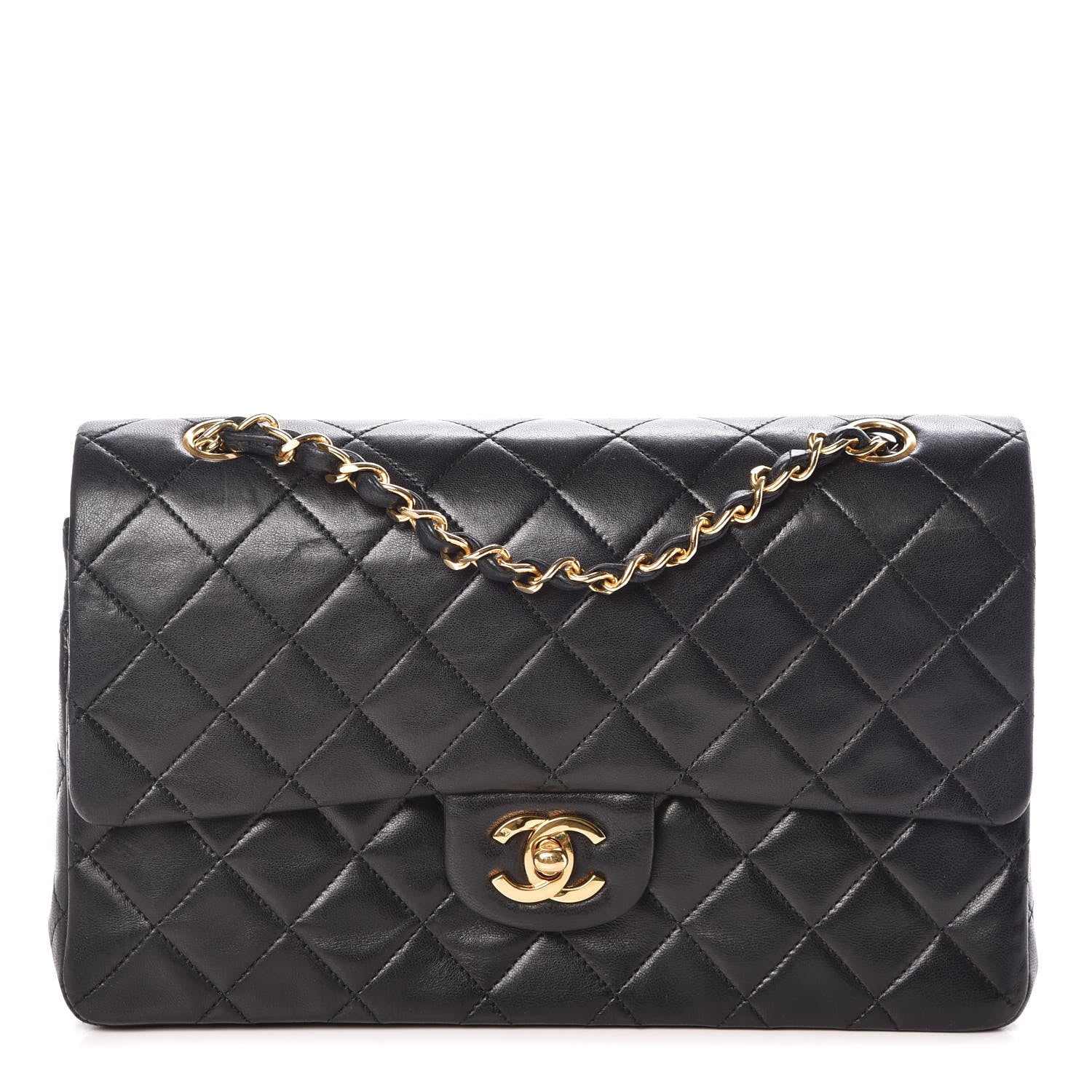 Chanel Lambskin Quilted Medium Double Flap Black 1 of 13