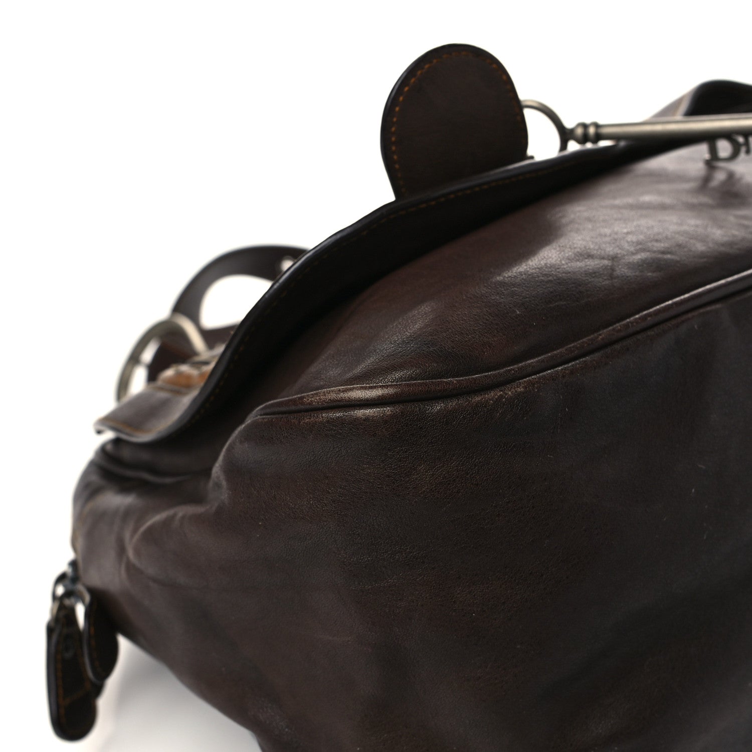 Christian Dior Calfskin Medium Gaucho Double Saddle Bag Brown 6 of 6
