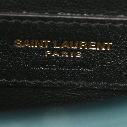 Saint Laurent Grain De Poudre Textured Mixed Matelasse Triquilt Small Monogram Satchel Sea Turquoise 6 of 10