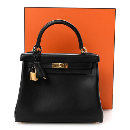 Hermes Cheri Calfskin Kelly Retourne 25 Black 10 of 10
