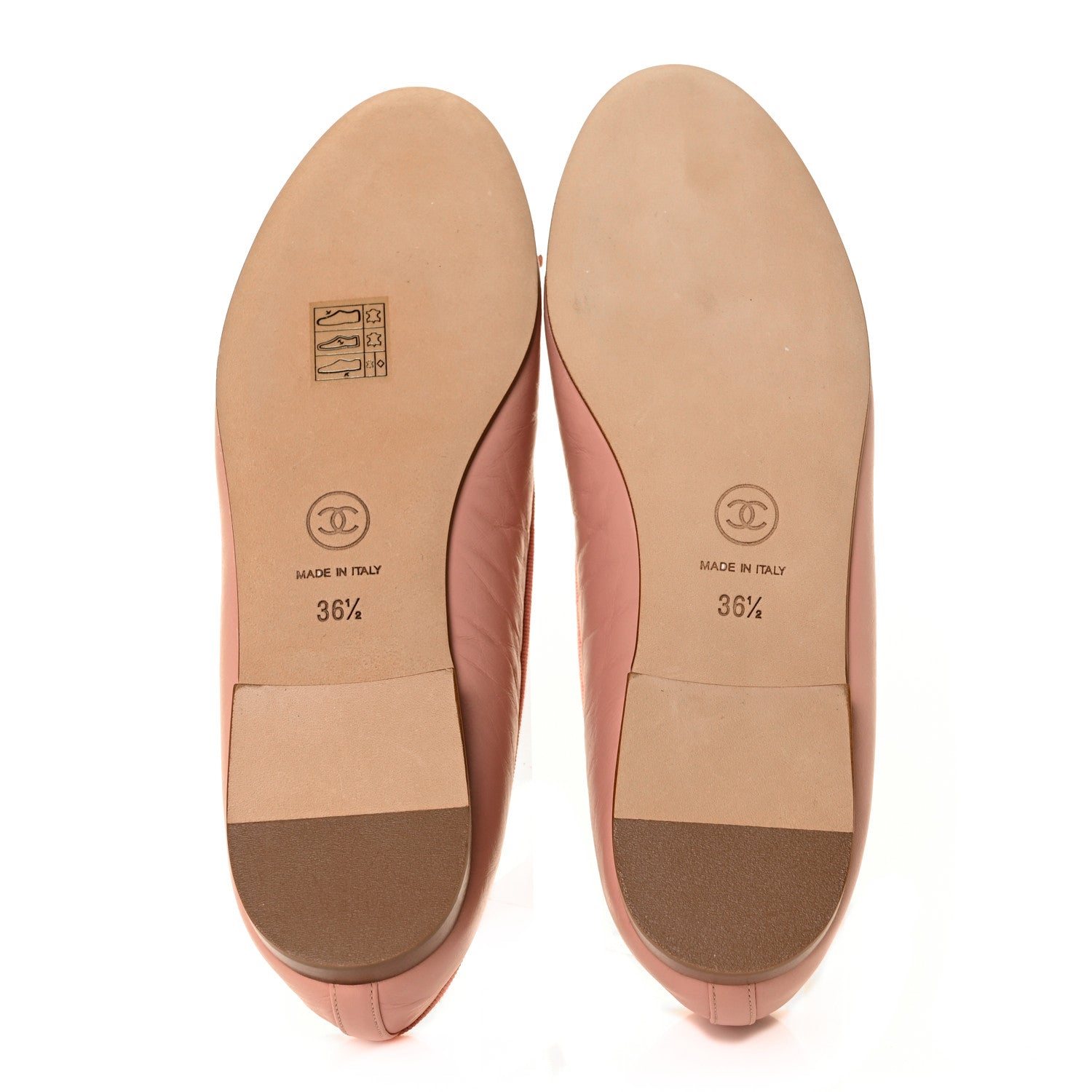 Chanel Crumpled Calfskin Cap Toe CC Ballerina Flats 36.5 Powder Pink 5 of 8