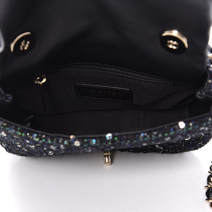 Chanel Tweed Mini Pearl Handle Flap Black Ecru 6 of 11