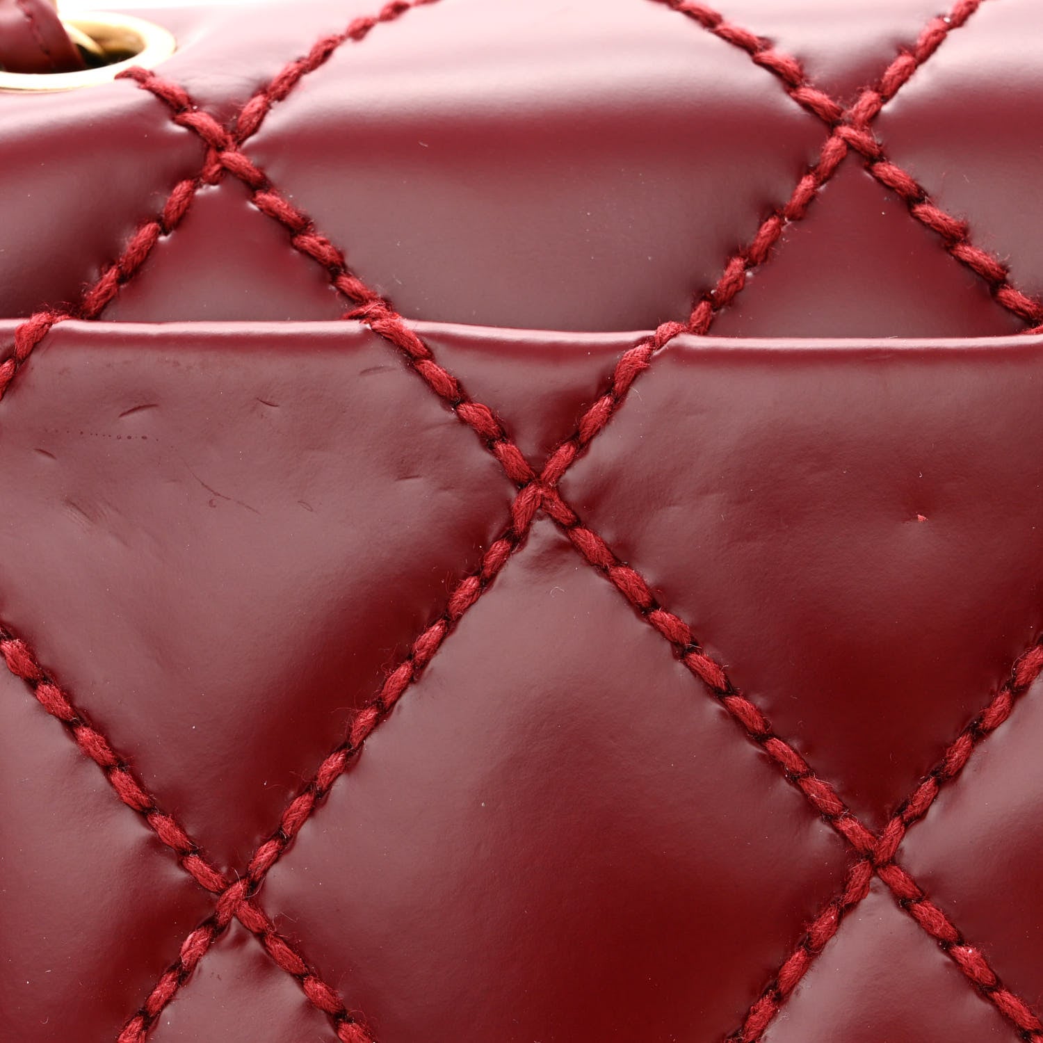 Chanel Calfskin Quilted Medium Wild Stitch Flap Burgundy 11 of 12