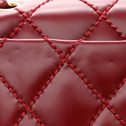 Chanel Calfskin Quilted Medium Wild Stitch Flap Burgundy 11 of 12