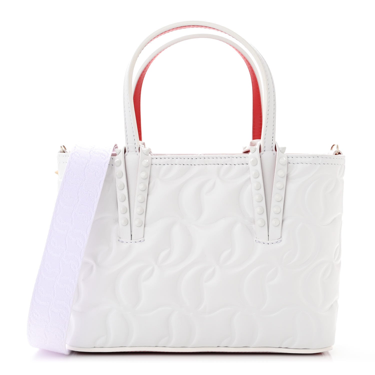 Christian Louboutin Nappa Embossed Mini East West Cabata Tote White 1 of 10