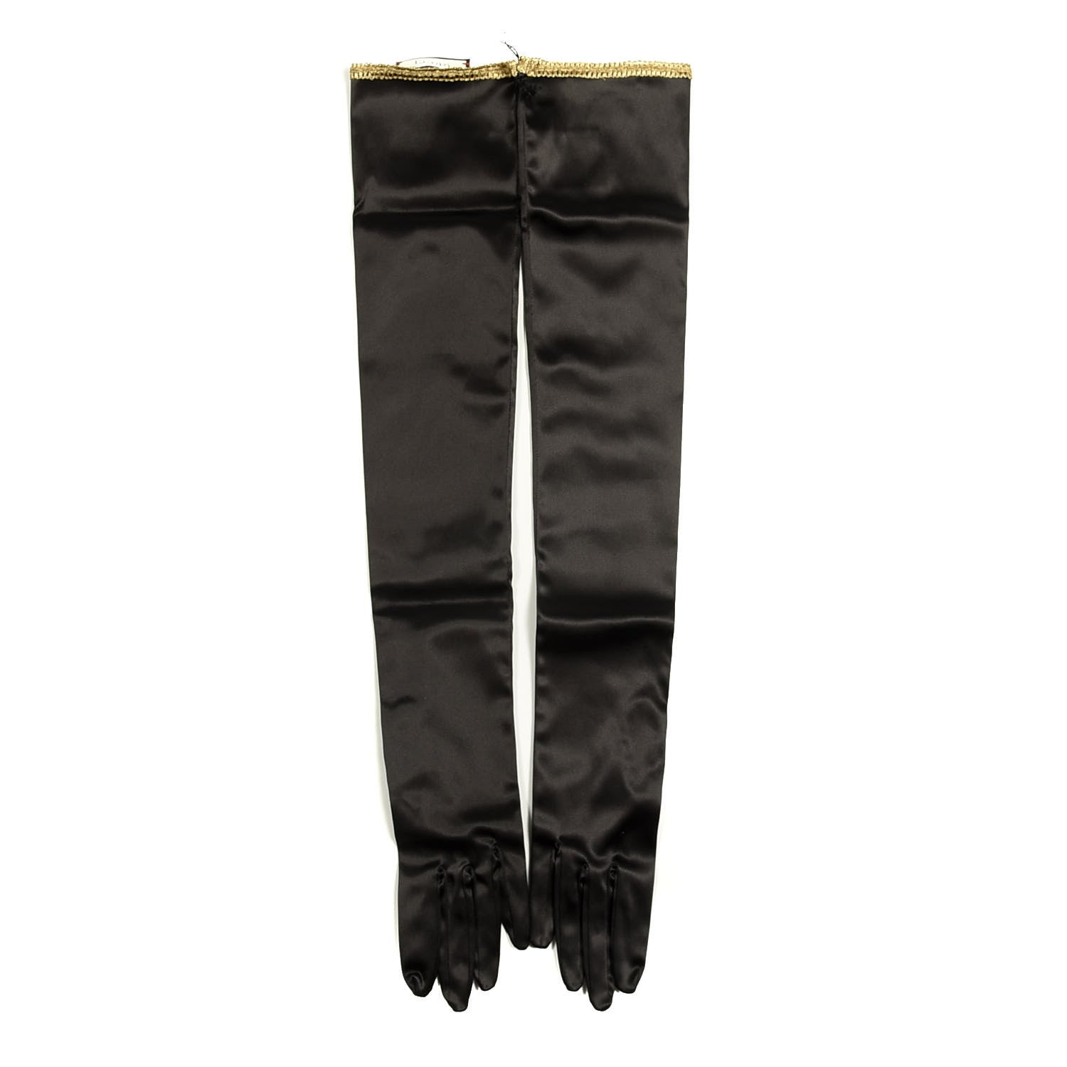 Gucci Satin Stretch Anika Gloves L Black 1 of 4
