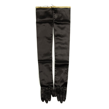 Gucci Satin Stretch Anika Gloves L Black 1 of 4