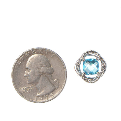 David Yurman Sterling Silver Blue Topaz 7mm Infinity Earrings 2 of 4