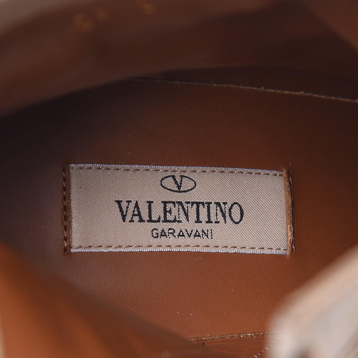Valentino Garavani Pebbled Calfskin Rockstud Single Buckle 90mm Block Heel Ankle Boots 38 Camel Rose 8 of 8