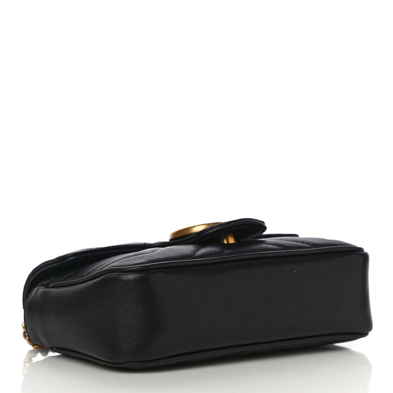 Gucci Calfskin Matelasse Super Mini GG Marmont Shoulder Bag Black 4 of 19