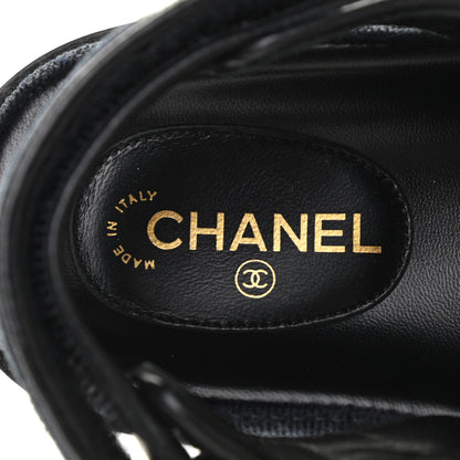 Chanel Denim Quilted Velcro Dad Sandals 35 Blue 7 of 9