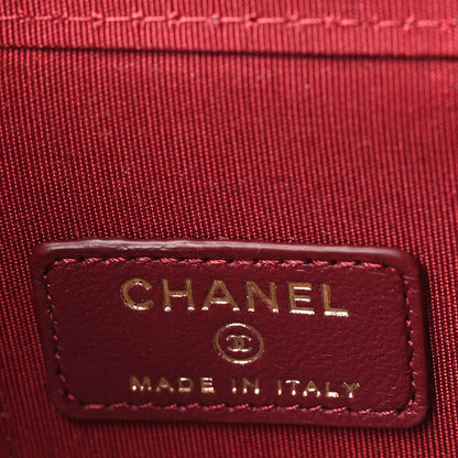 Chanel Lambskin Quilted Mini Top Handle Vanity Case With Chain Burgundy 6 of 10