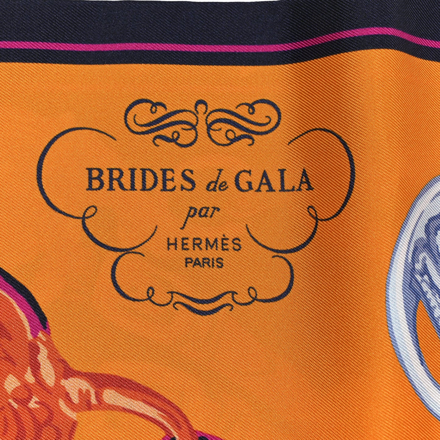 Silk Brides De Gala Maxi Twilly Orange Bleu Electrique Fuchsia