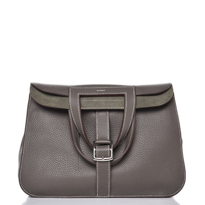 Hermes Taurillon Clemence Halzan 31 GM Etain 3 of 7