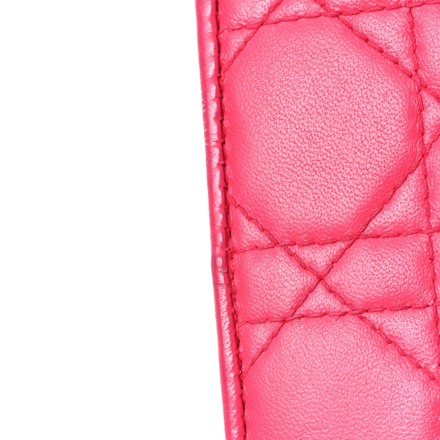 Lambskin Cannage Lady Dior Rendezvous Wallet On Chain Fuchsia