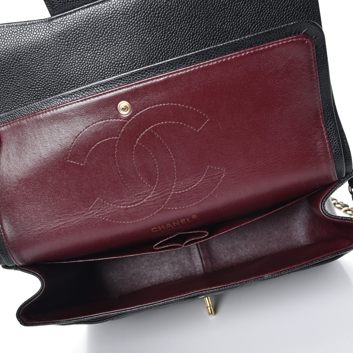 Caviar Quilted Jumbo Double Flap Black