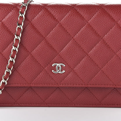 Chanel Caviar Quilted Wallet On Chain WOC Red 10 of 11