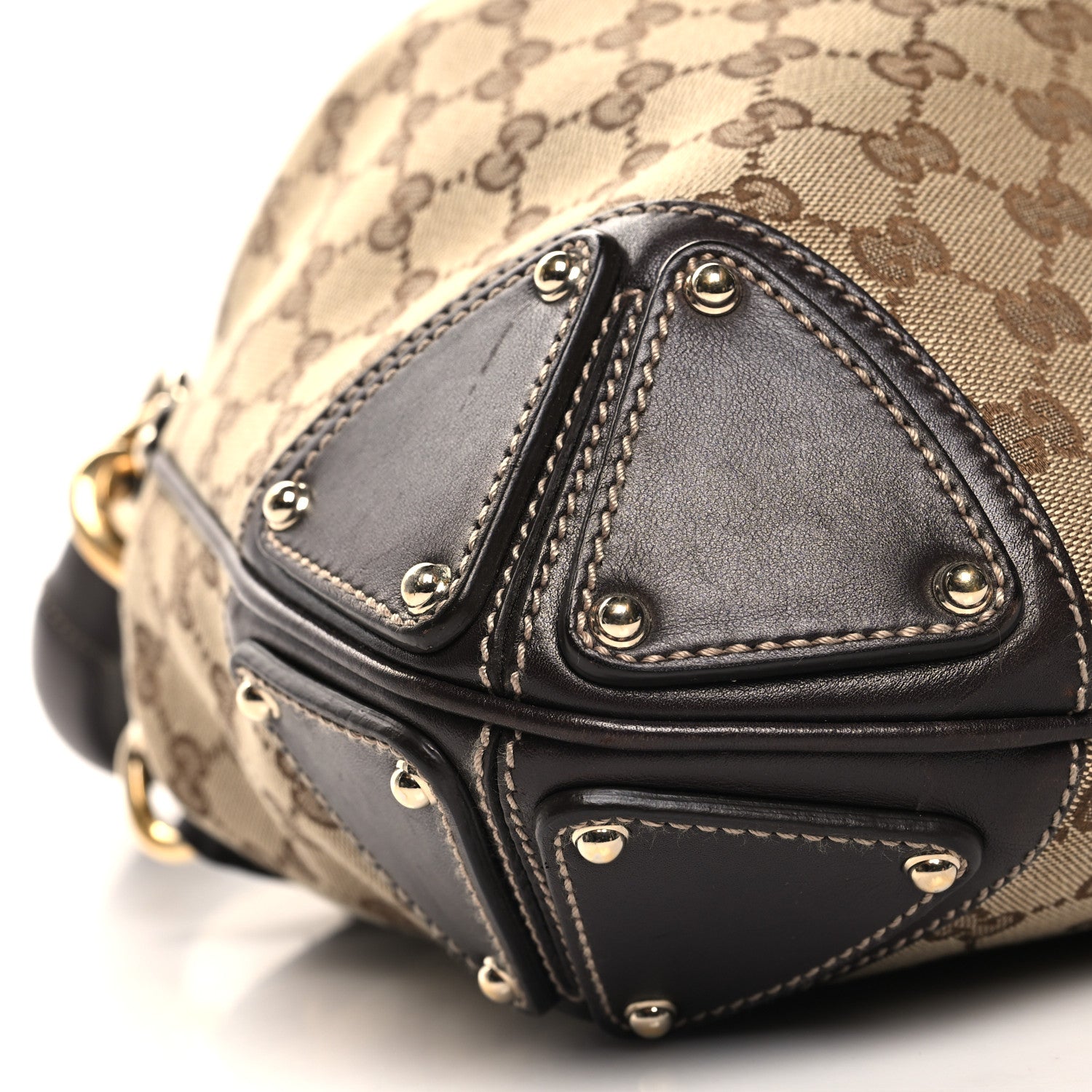 Gucci Monogram Medium Indy Top Handle Hobo Dark Brown 9 of 11