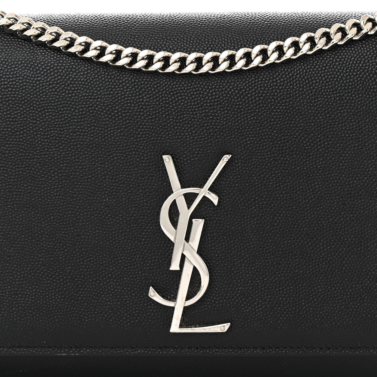 Grain De Poudre Medium Classic Monogram Kate Satchel Black