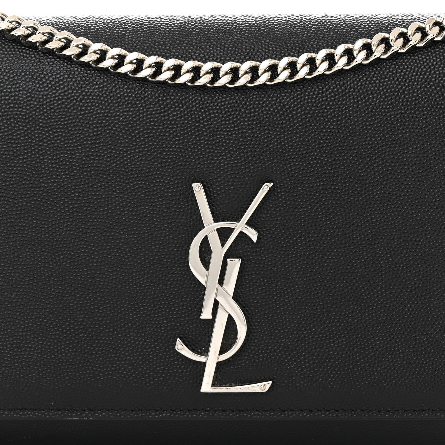 Saint Laurent Grain De Poudre Medium Classic Monogram Kate Satchel Black 8 of 10