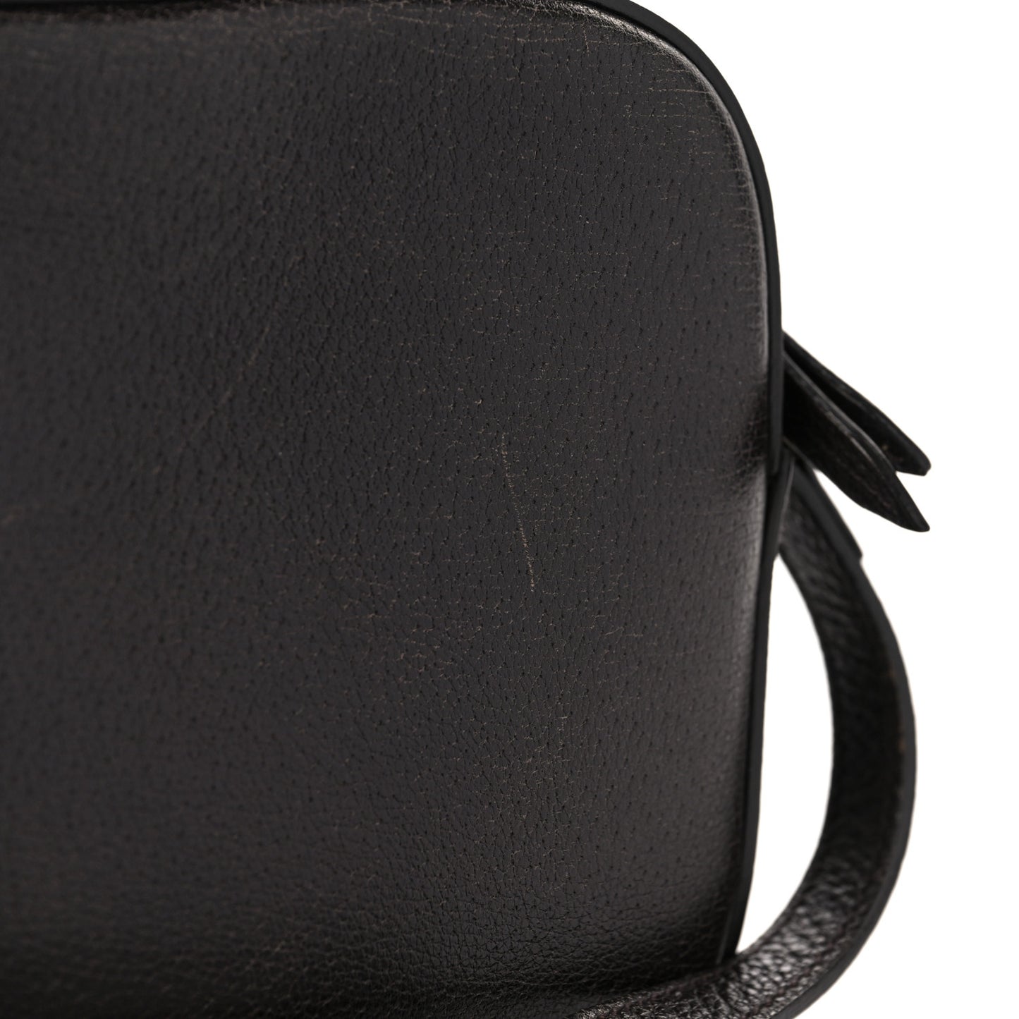 Textured Calfskin Web Small Webby Bee Shoulder Bag Brown Coffee