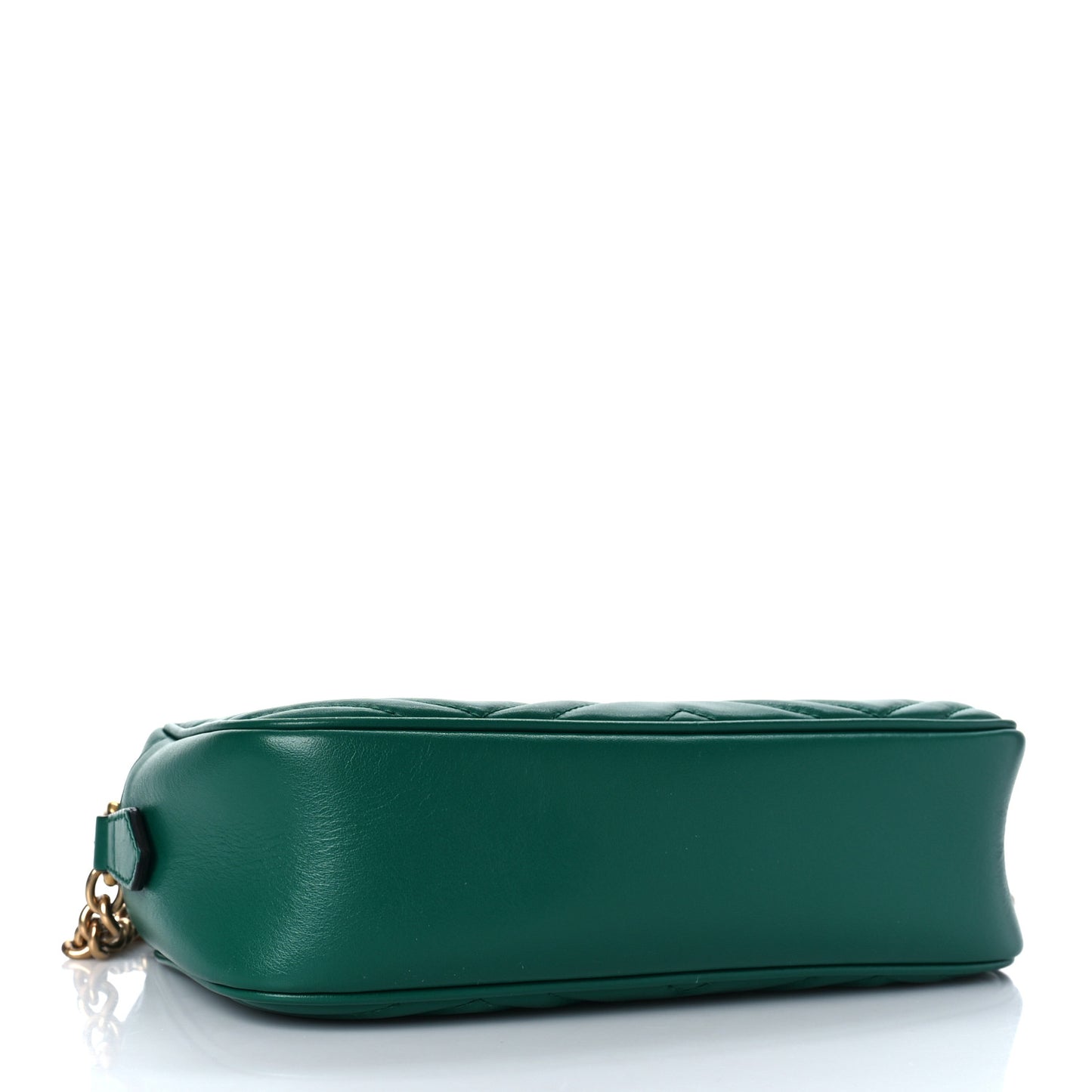 Calfskin Matelasse Small GG Marmont Chain Shoulder Bag Emerald Green