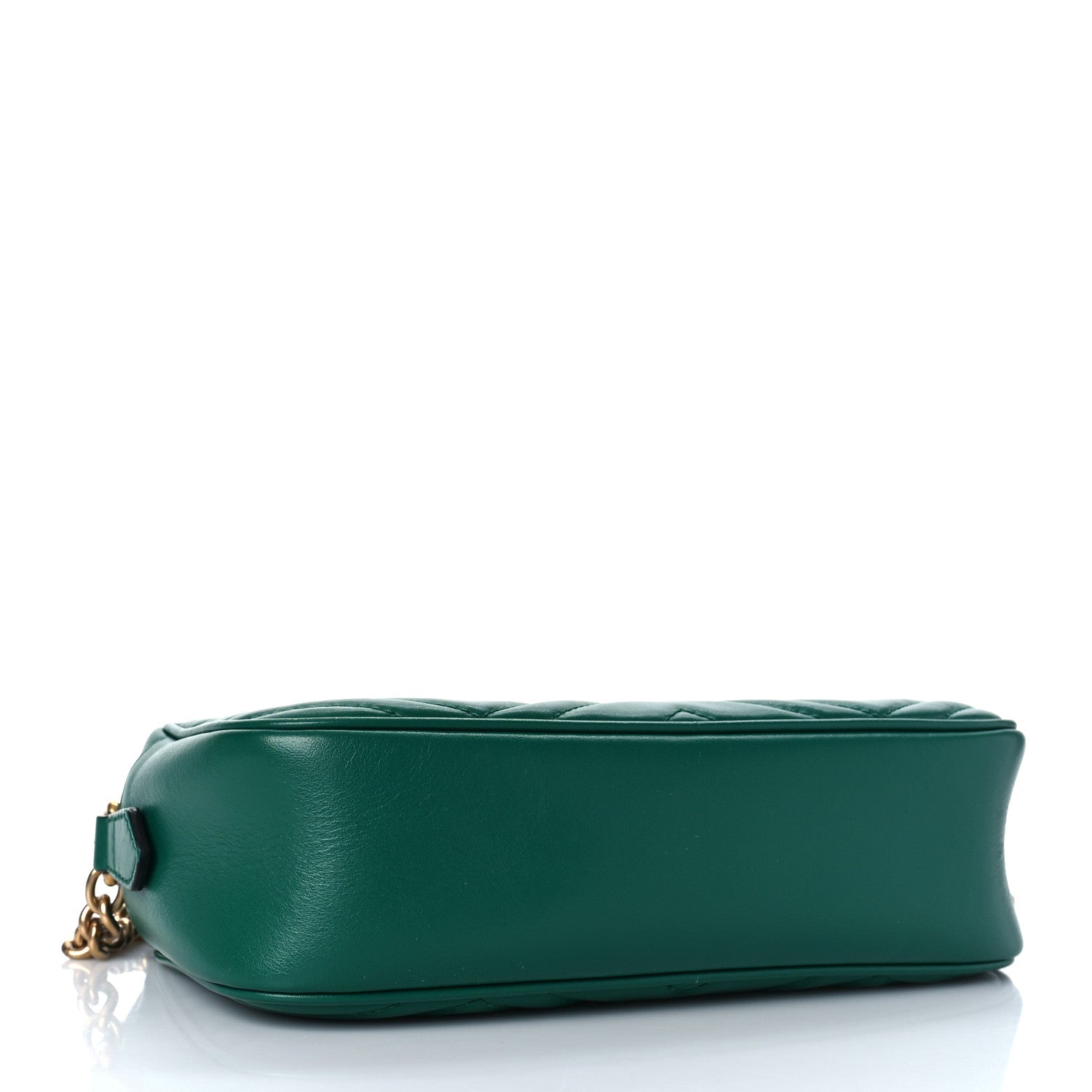 Gucci Calfskin Matelasse Small GG Marmont Chain Shoulder Bag Emerald Green 4 of 11