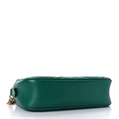Gucci Calfskin Matelasse Small GG Marmont Chain Shoulder Bag Emerald Green 4 of 11