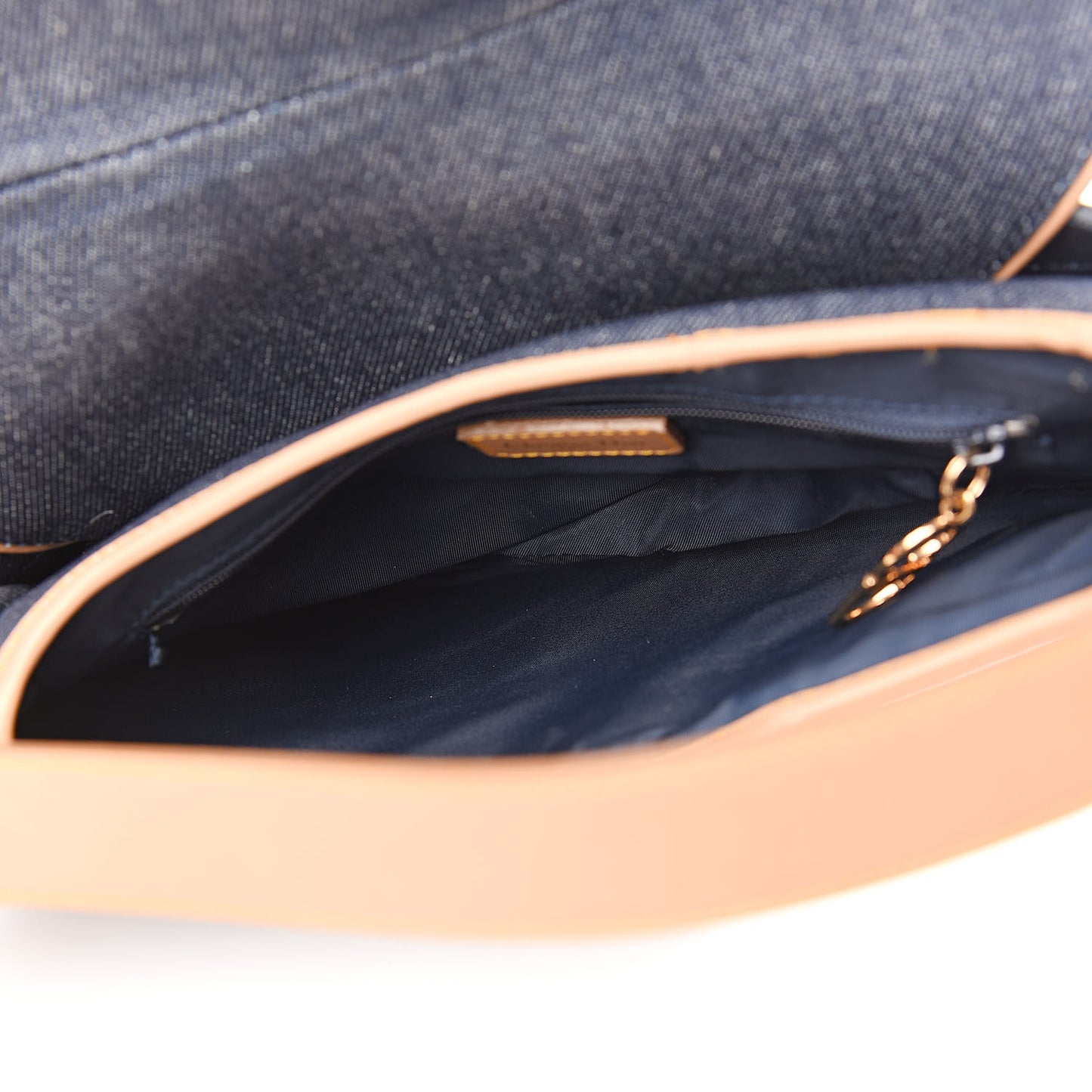Denim Calfskin Saddle Bag Blue
