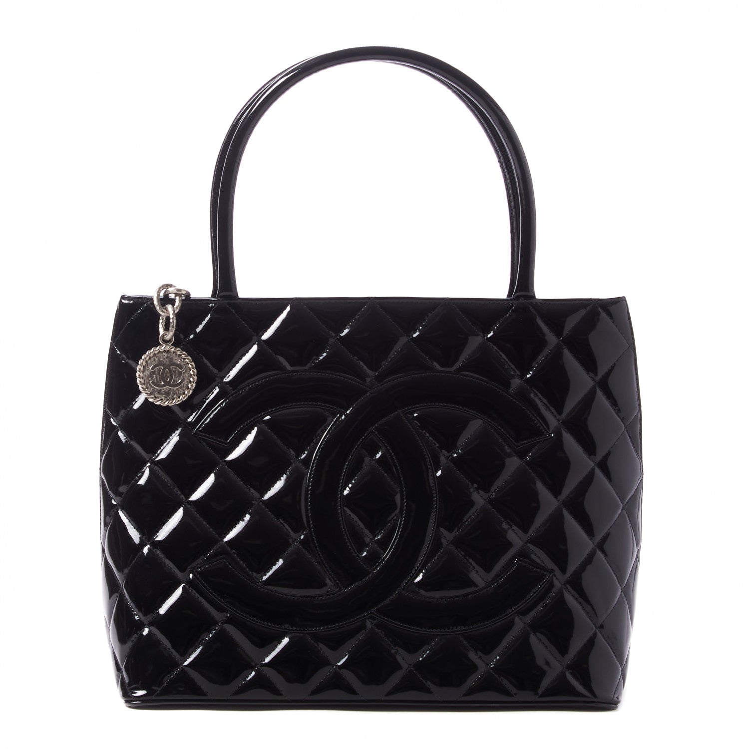 Chanel Patent Quilted Medallion Tote Black 1 of 9