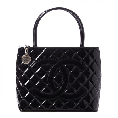 Chanel Patent Quilted Medallion Tote Black 1 of 9