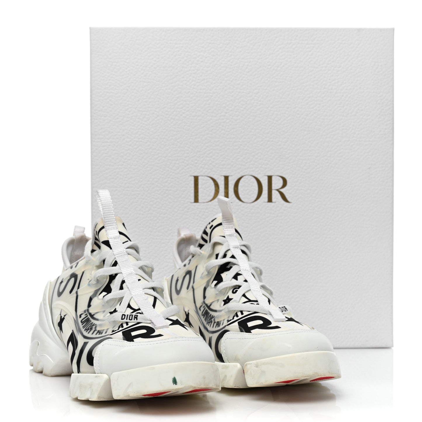 Neoprene Rubber Union Print Womens D-Connect Sneakers 40 Off White