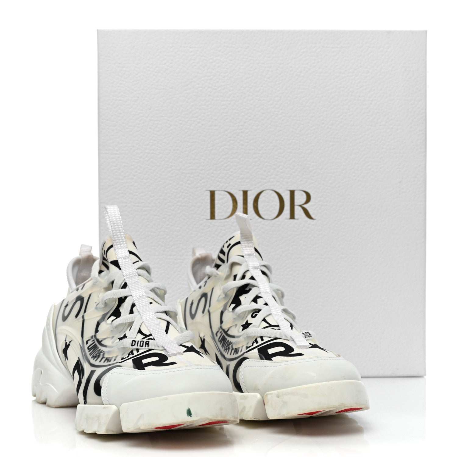 Christian Dior Neoprene Rubber Union Print Womens D-Connect Sneakers 40 Off White 21 of 21