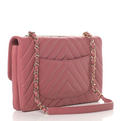 Chanel Lambskin Chevron Quilted Medium Trendy CC Flap Light Pink 3 of 11