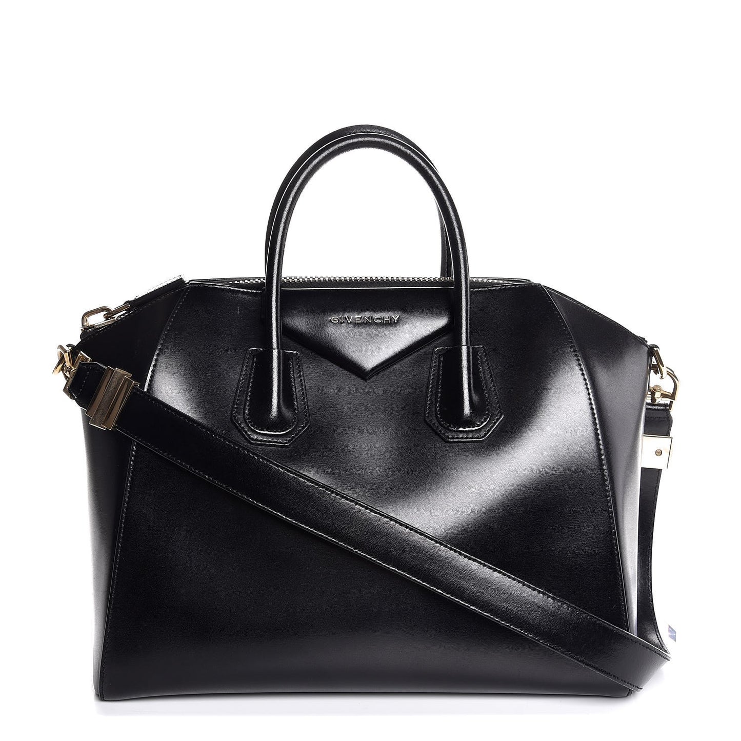 Shiny Lord Calfskin Medium Antigona Black
