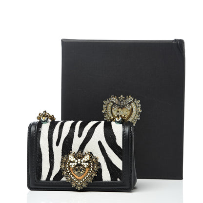Dolce & Gabbana Pony Hair Zebra Print Micro Devotion Bag 9 of 9