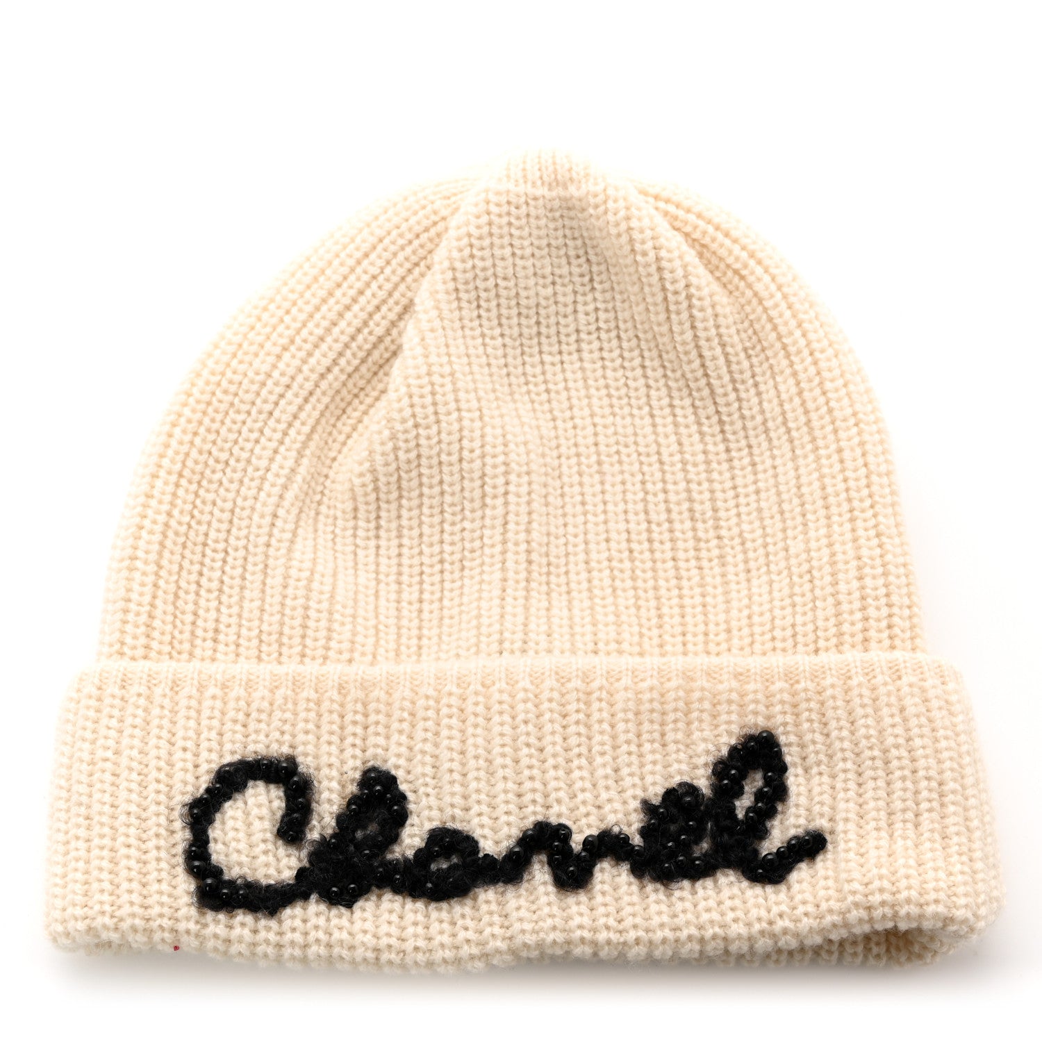 Chanel Cashmere Logo Beanie Hat Ivory 1 of 6
