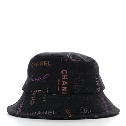 Chanel Denim Mood Cloche Bucket Hat S Black 3 of 8