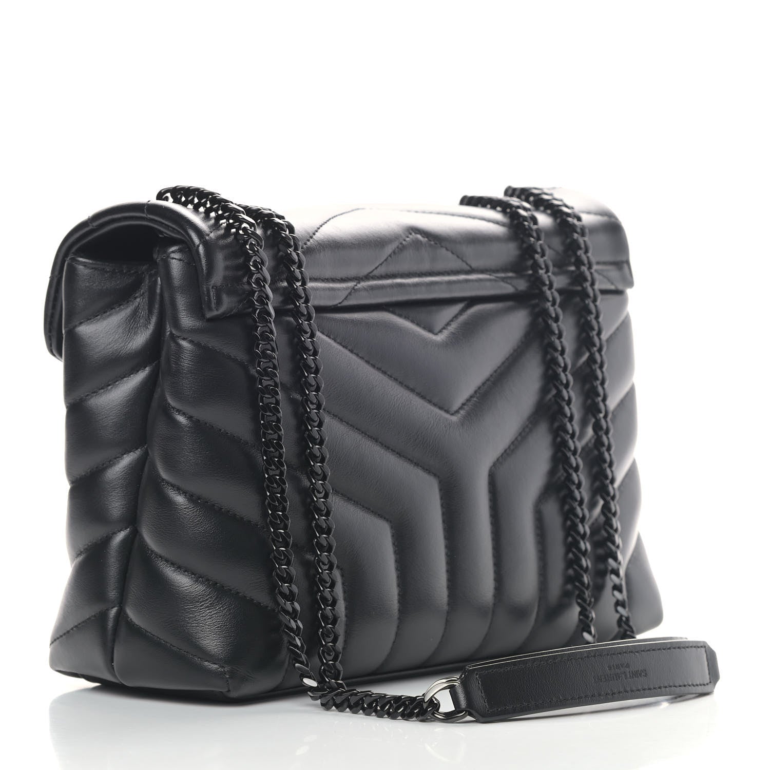 Saint Laurent Calfskin Y Quilted Monogram Small Loulou Chain Satchel Black 2 of 5