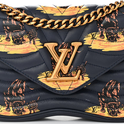 Louis Vuitton Calfskin Leopard Print New Wave Chain MM Navy 8 of 11