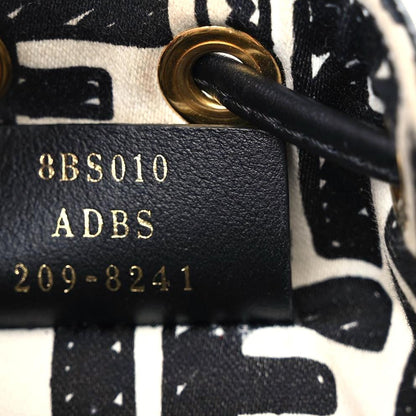 Fendi X JOSHUA VIDES Canvas Calfskin F is Fendi Mini Mon Tresor Bucket Bag White Black 9 of 11