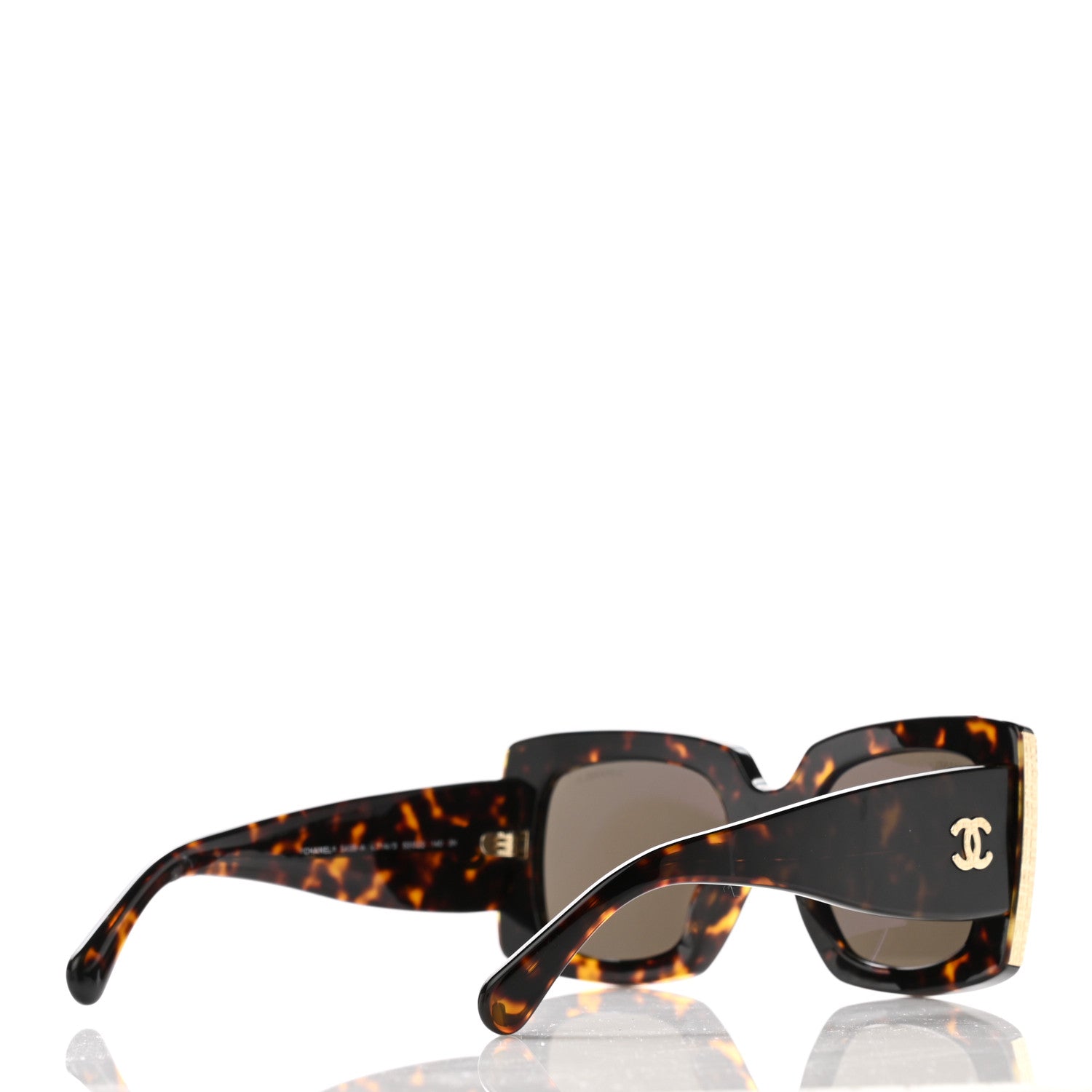 Chanel Acetate Rectangle Sunglasses 5435 Tortoise 4 of 8
