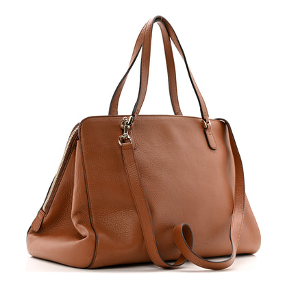 Gucci Calfskin Large Label Tote Brown 3 of 14