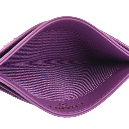 Chanel Patent Quilted Card Holder Purple 5 of 12