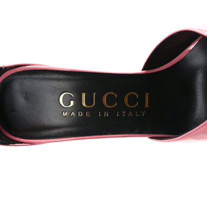 Gucci Vitello Vernice Soft Nappa Priscilla Ankle Cuff Pumps 36.5 Butterfly Pink 7 of 7
