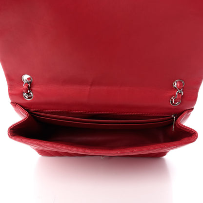 Chanel Lambskin Chevron Quilted Maxi Single Flap Red 5 of 9