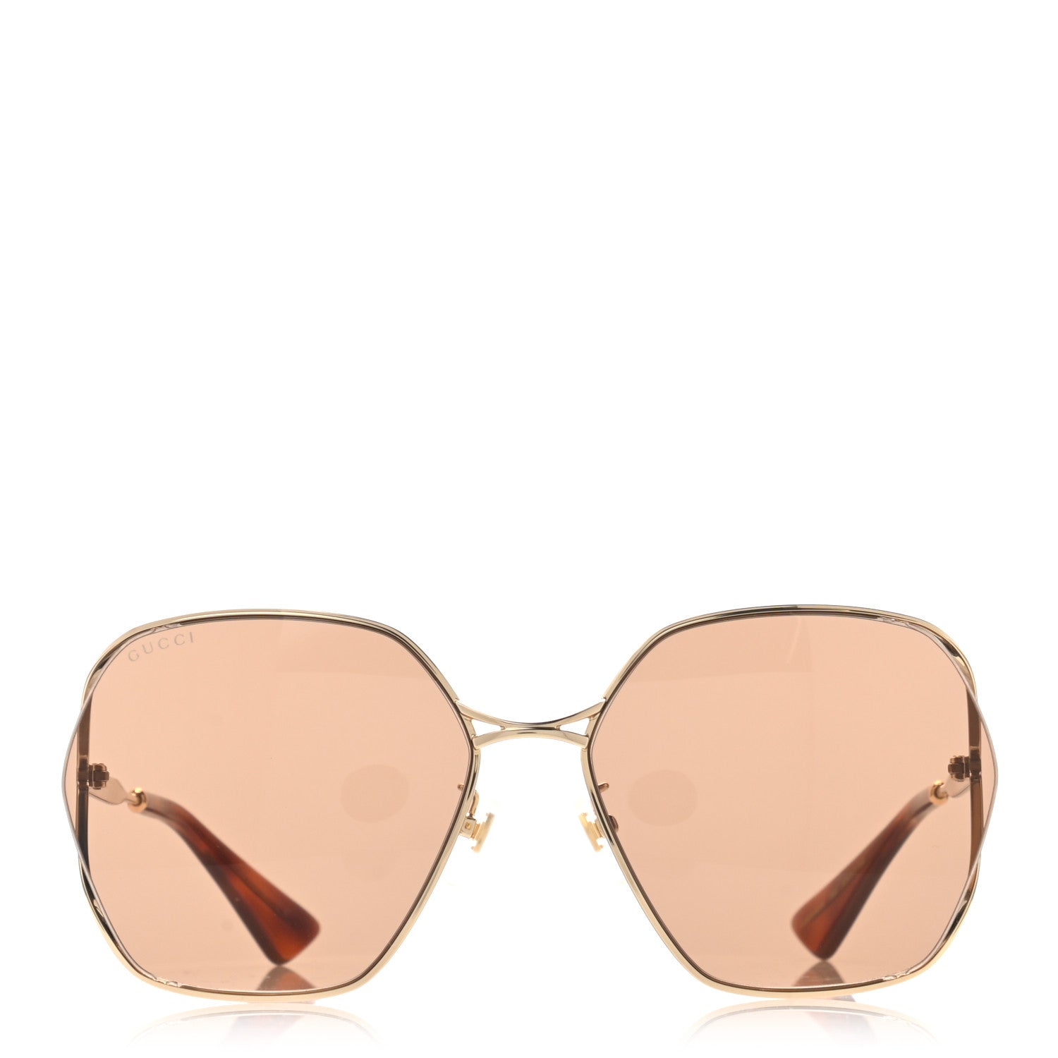 Gucci Metal Fork Square Frame Sunglasses GG0818SA Pink 2 of 10