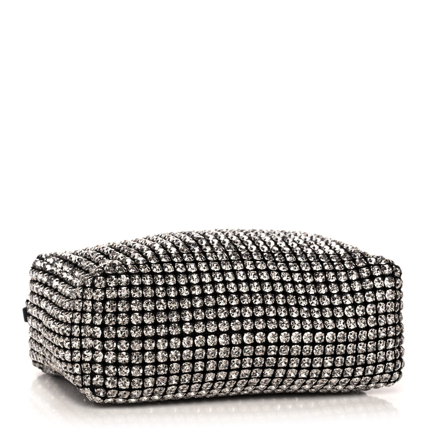 Alexander Wang Mesh Crystal Rhinestone Mini Heiress Pouch Black Silver 4 of 11